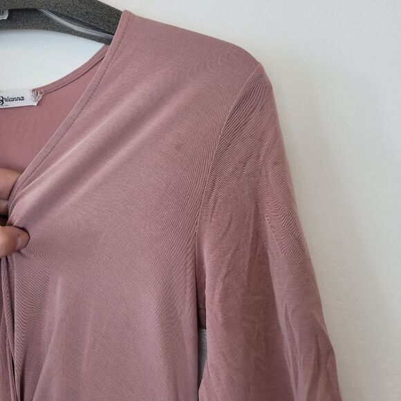 Brigitte Brianna Midi Dress Twist Front Lavendar Purple Modal Cotton Medium - Picture 8 of 11